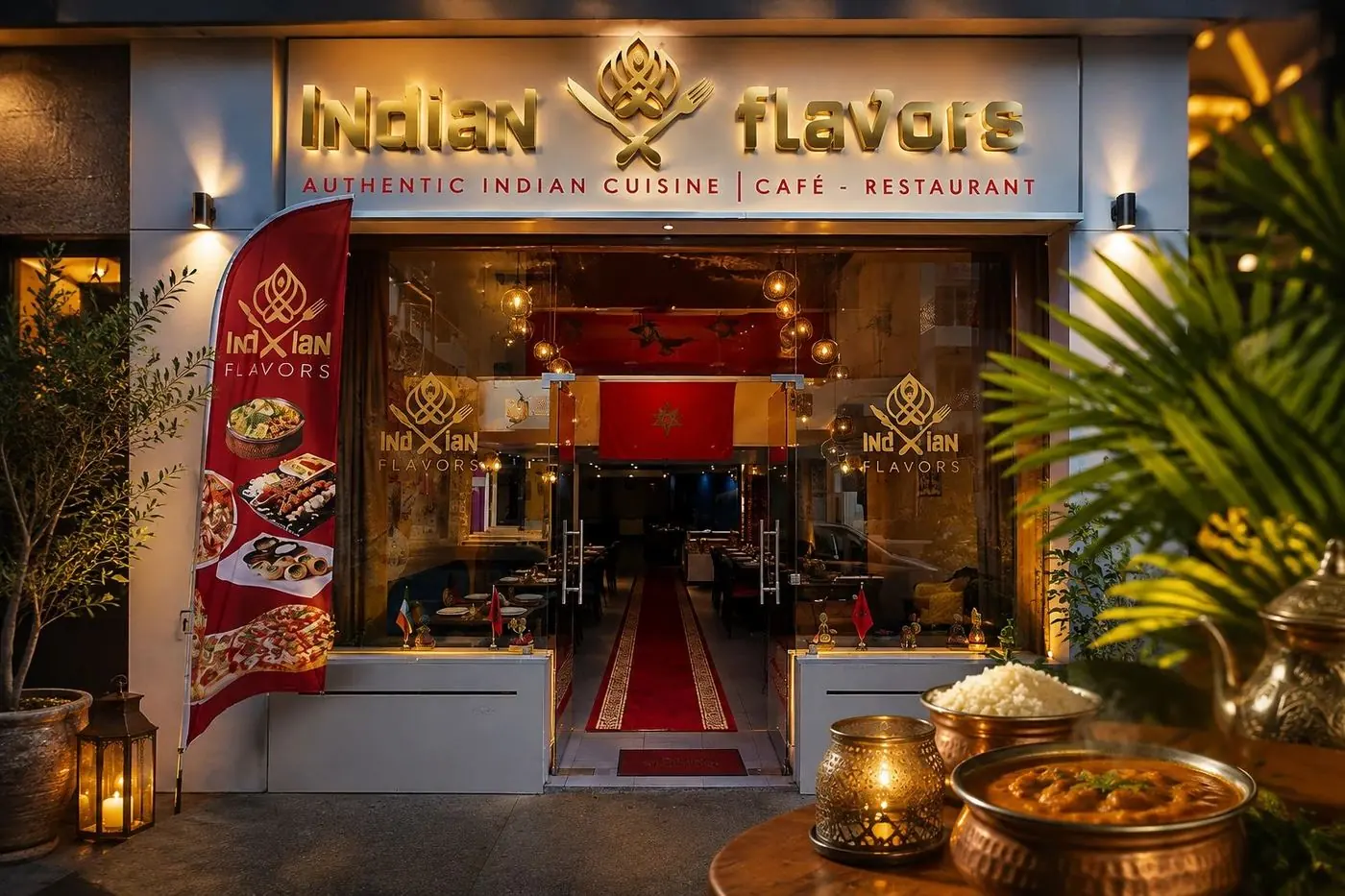 Indian Flavors est un restaurant indien authentique à Rabat. Currys onctueux, grillades au tandoor traditionnel et pains naan cuits minute, à commander en ligne ou sur place.
